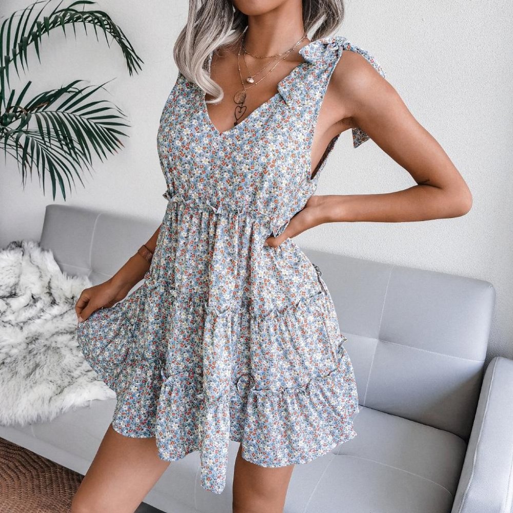 Floral Printed Chiffon Women Dress